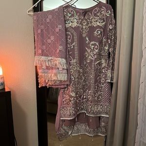 Pakistani outfit with pants and dupatta